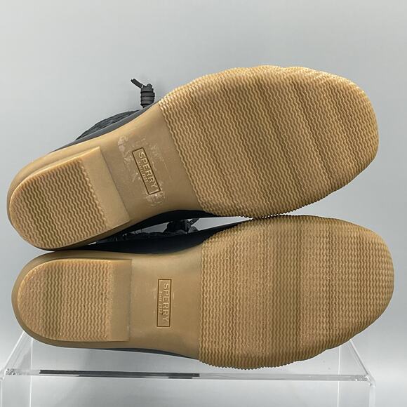 NEW Sperry Women’s Saltwater Cheetah Duck Boots Black Size 7.5 - Picture 8 of 10